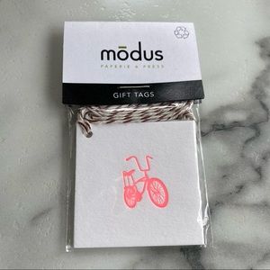 Hot pink letterpress gift tags